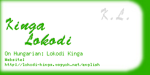 kinga lokodi business card
